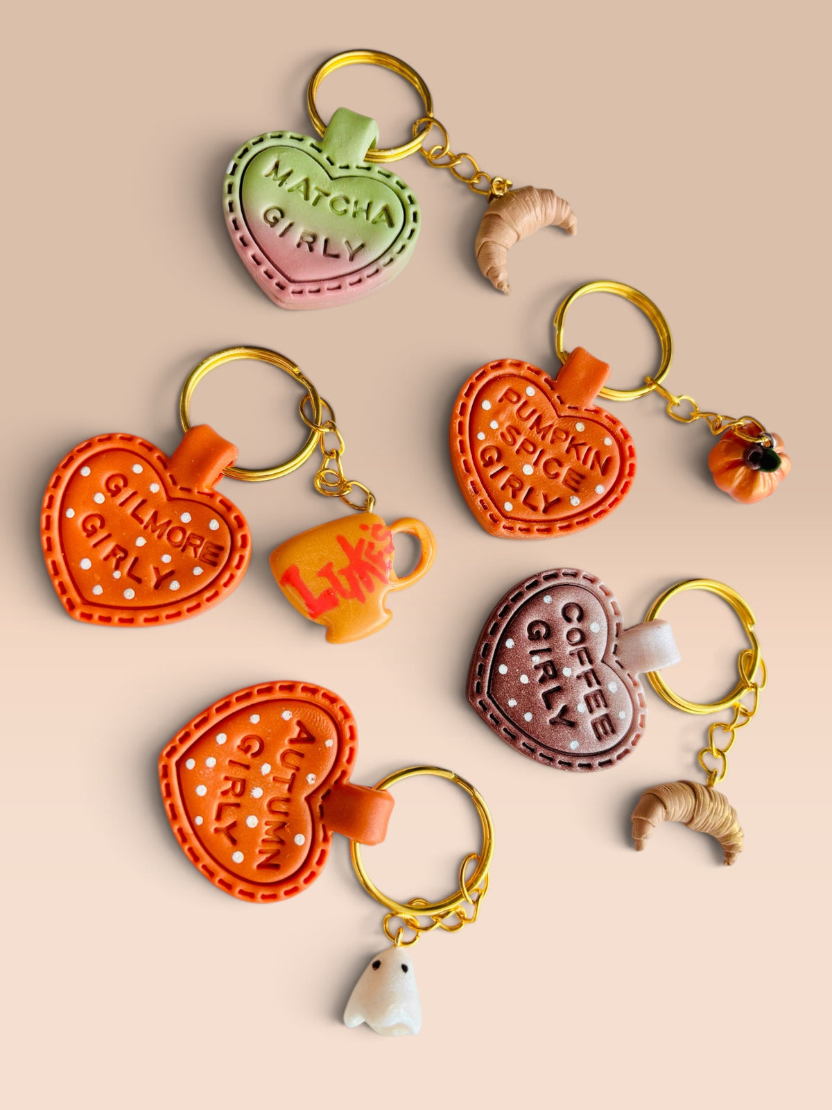 Autumn Girly Keyring with Ghostie