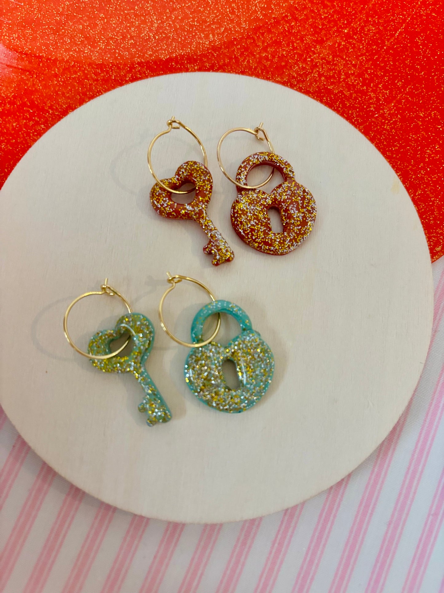 Life of a Showgirl Lock & Key Hoops