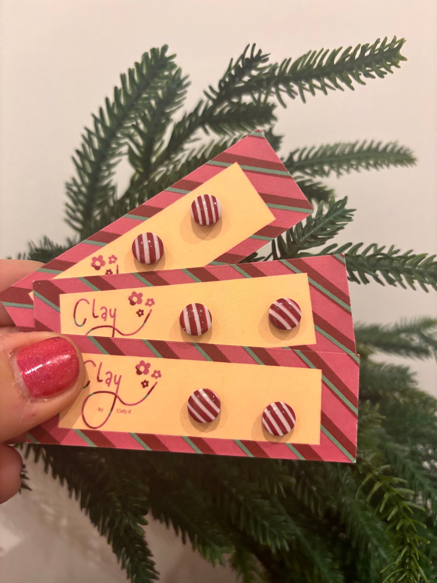 Candy Cane Mini Studs