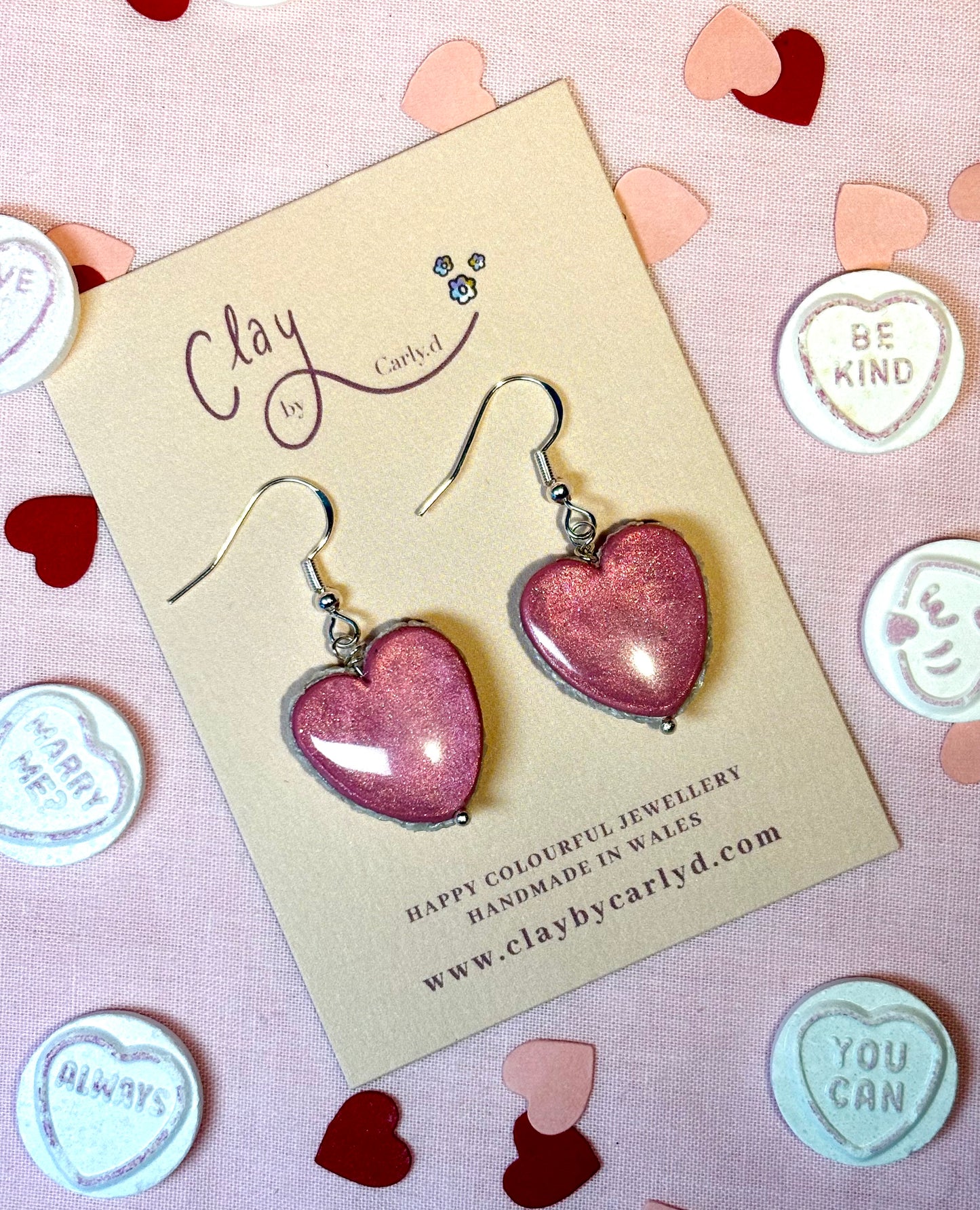 Heart Macaron Drops Pink