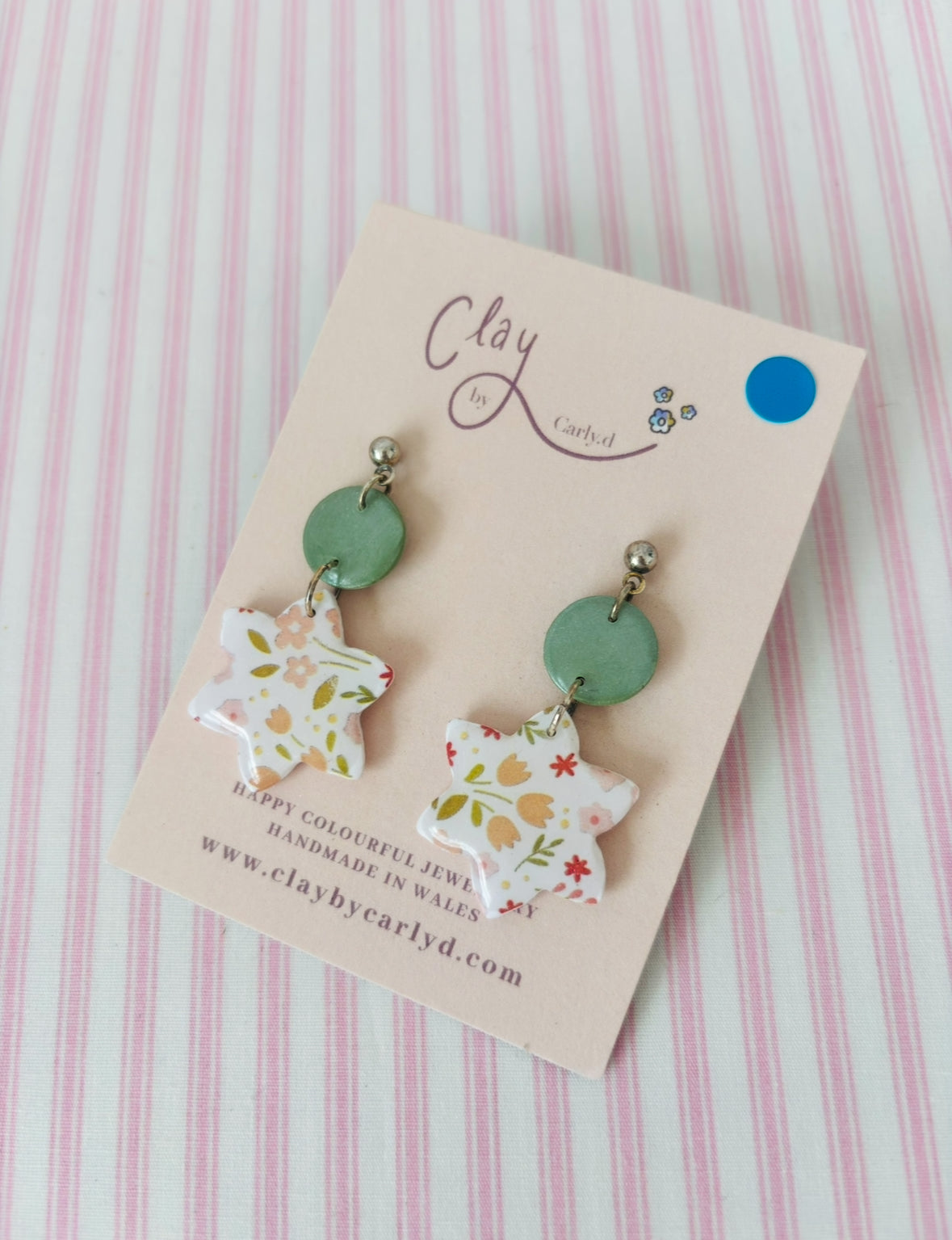 Green Floral Drops