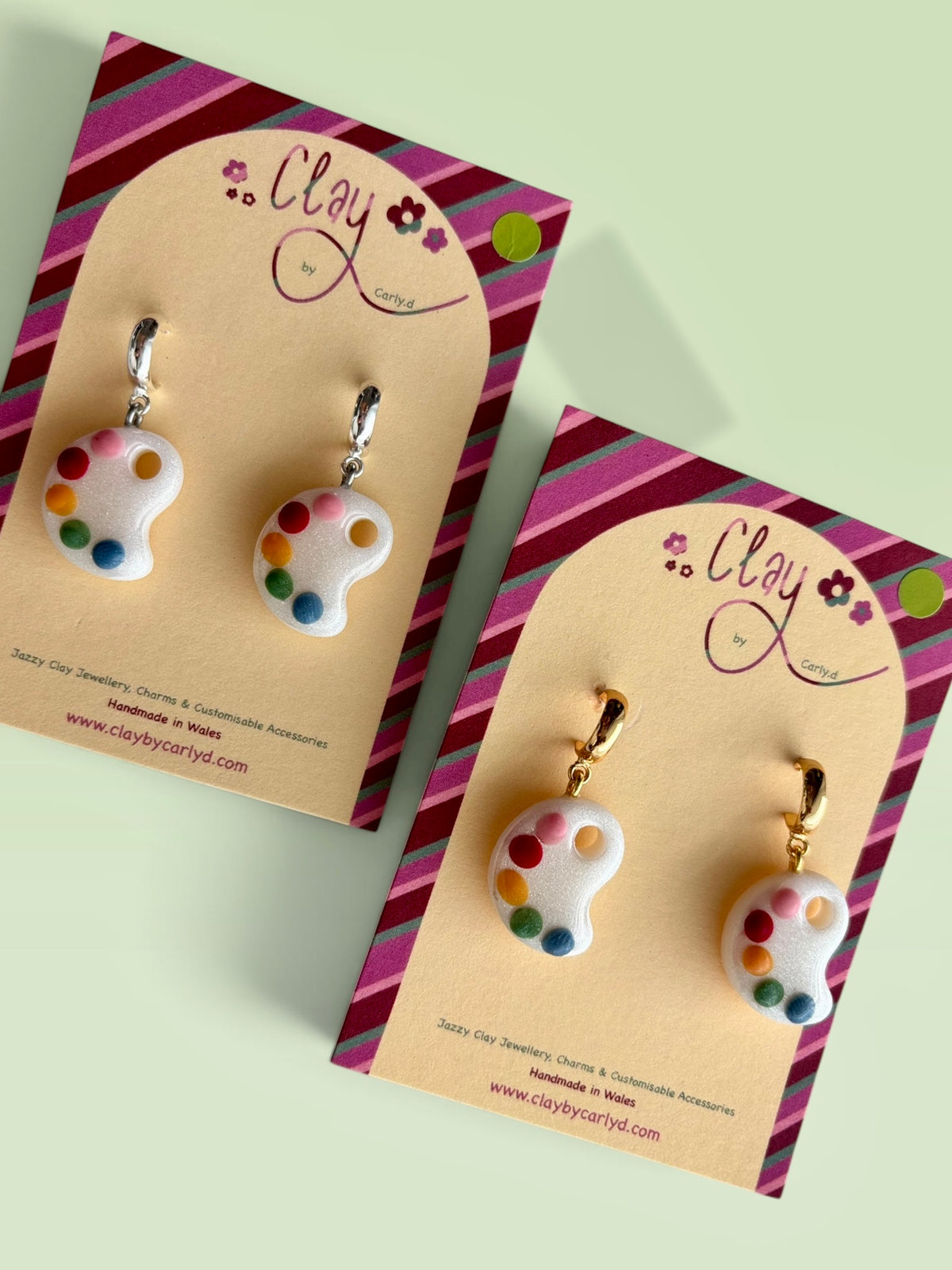 Artist Palette Huggie Hoops