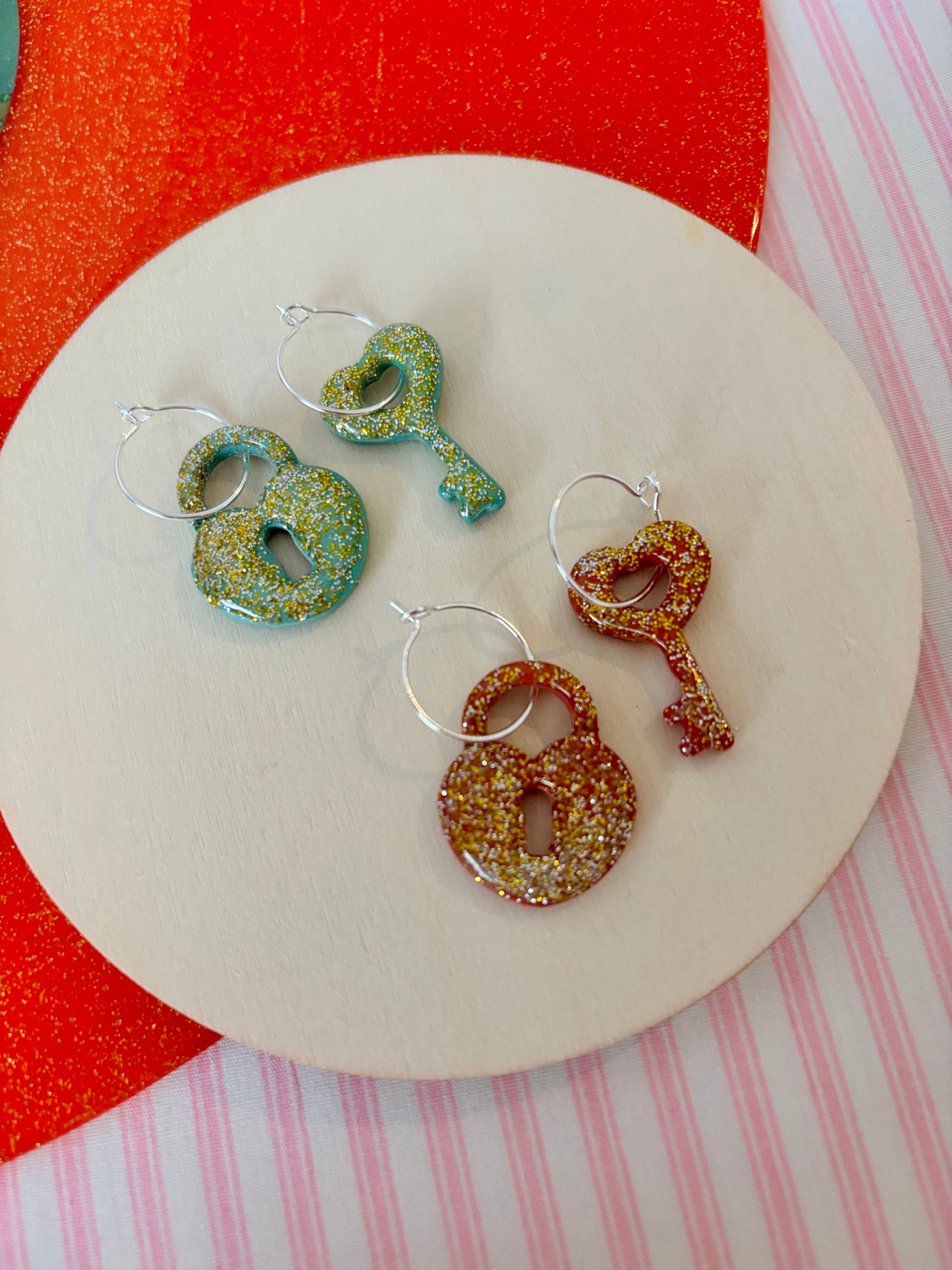 Life of a Showgirl Lock & Key Hoops