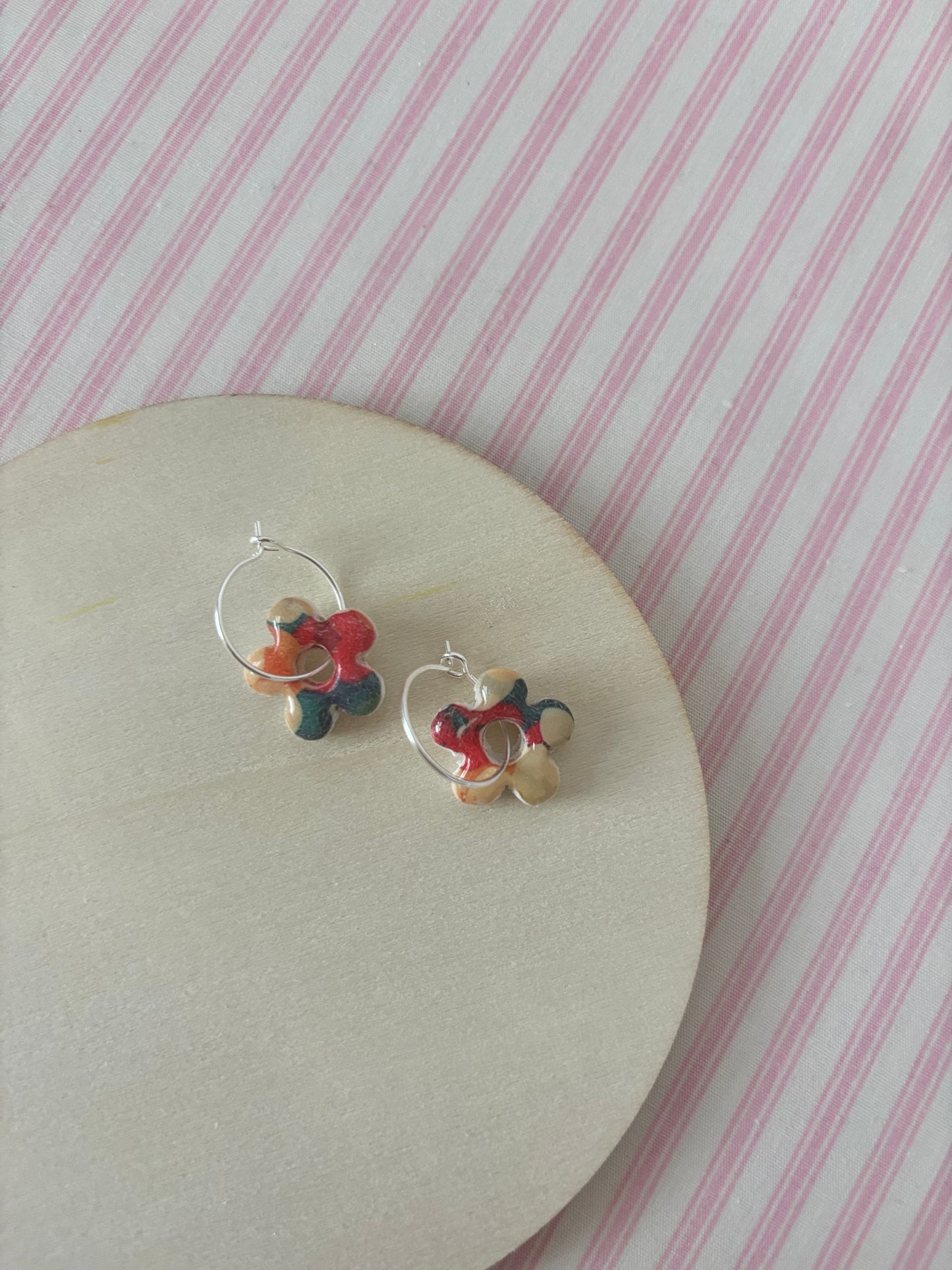 Autumn Pumpkin Print Hoops
