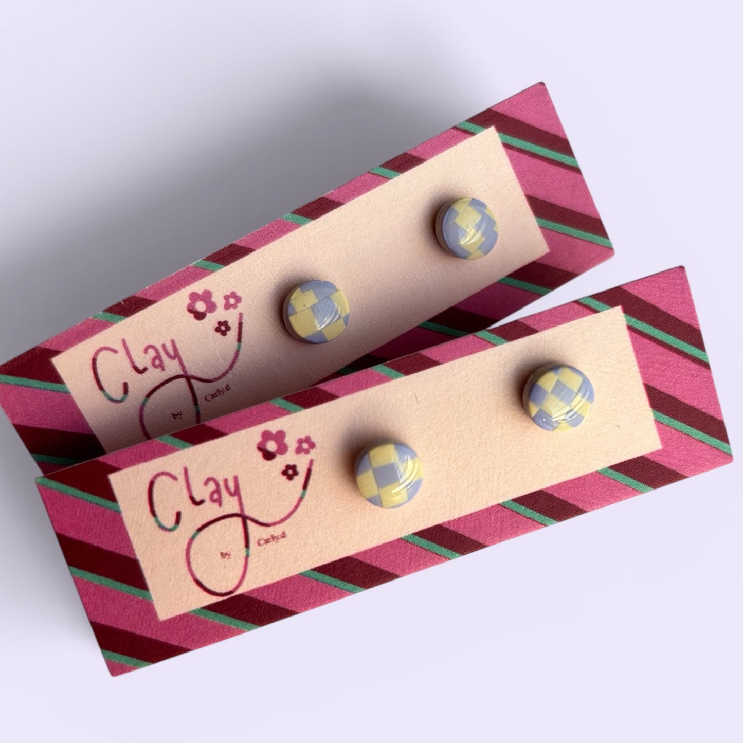 Spring Checkerboard Mini Studs