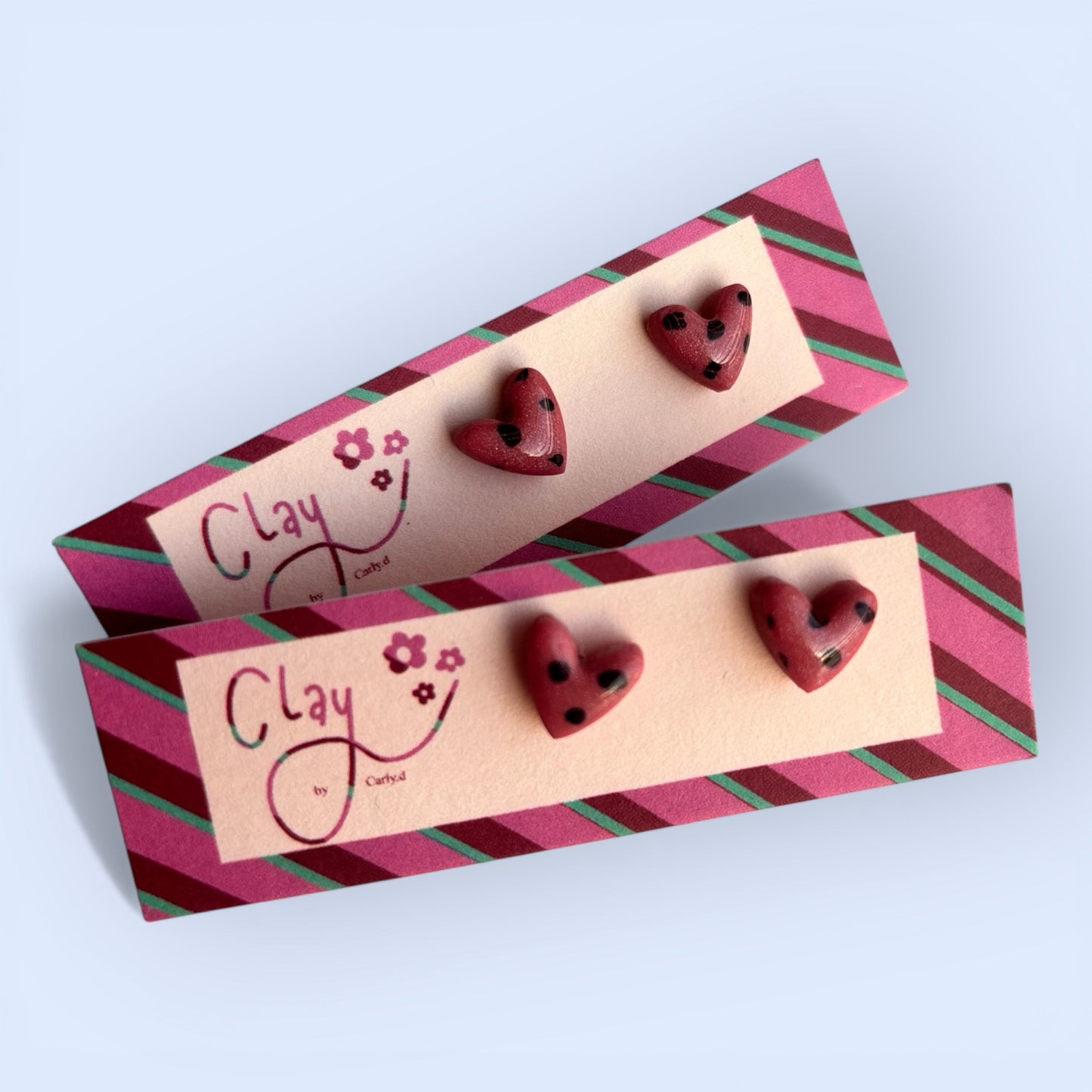 Ladybug Mini Heart Studs