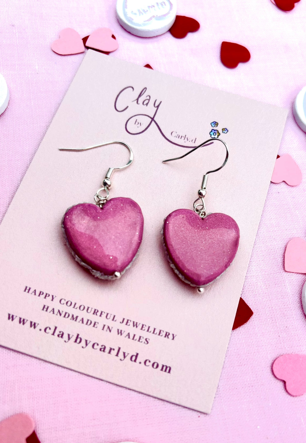 Heart Macaron Drops Pink