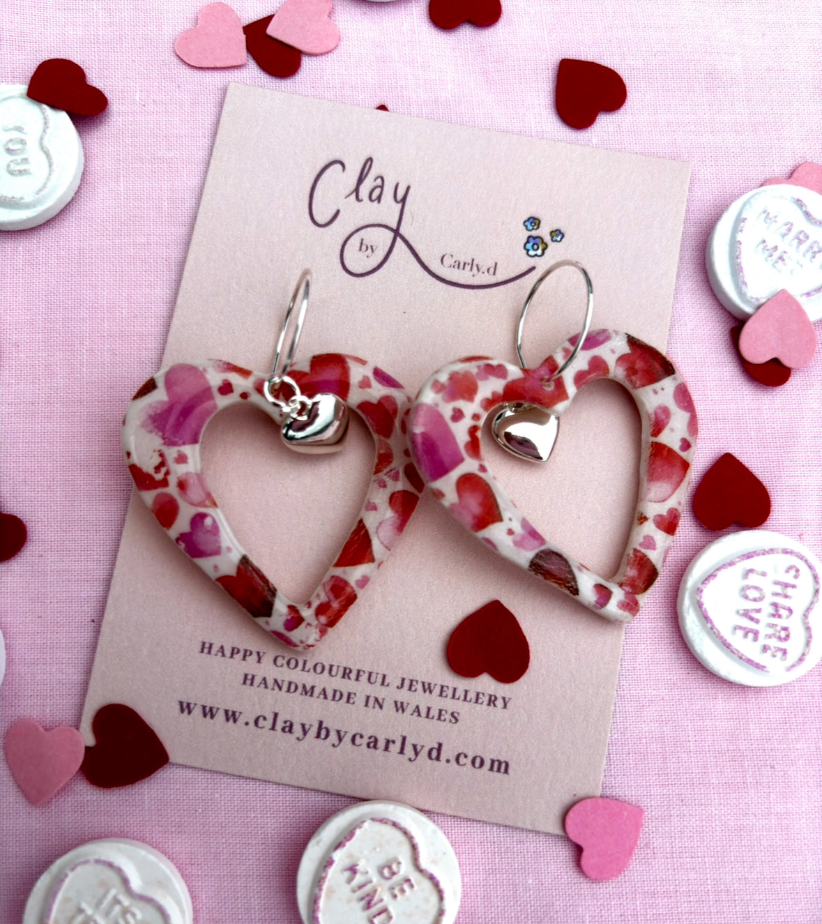 Love Hearts Statement Hoops