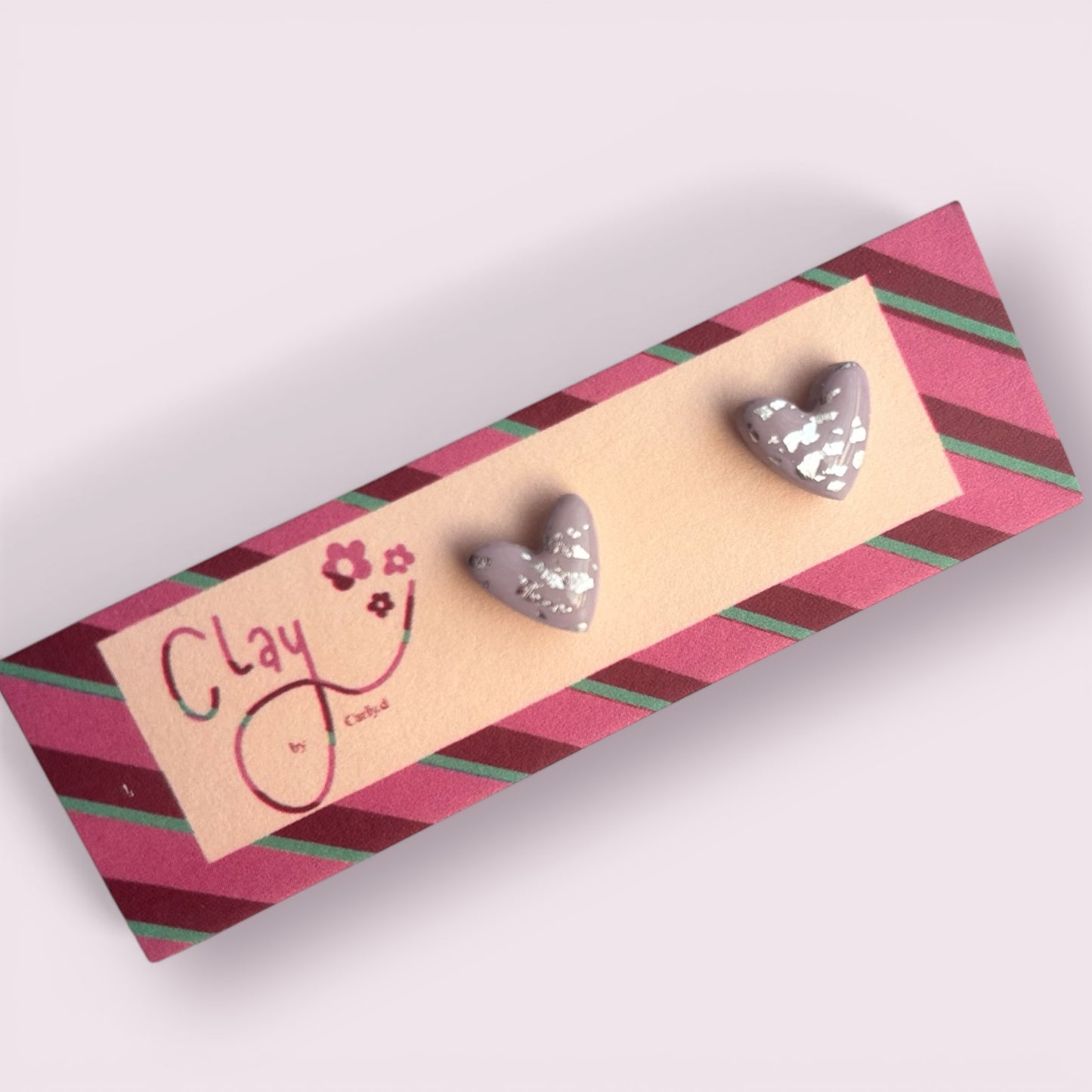 Sparkly Spring Heart Studs