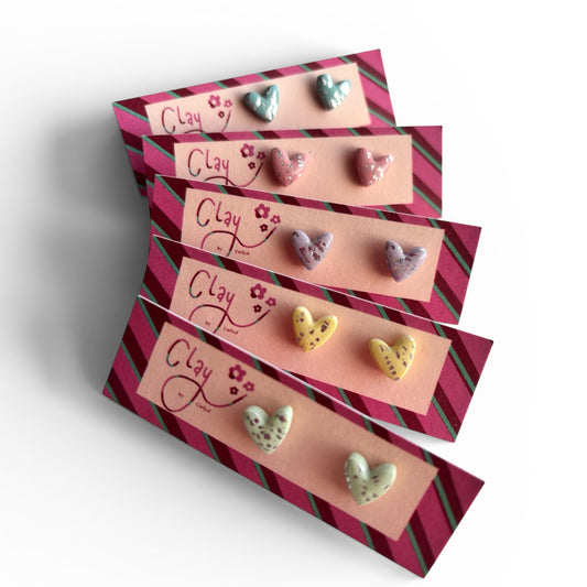 Sparkly Spring Heart Studs
