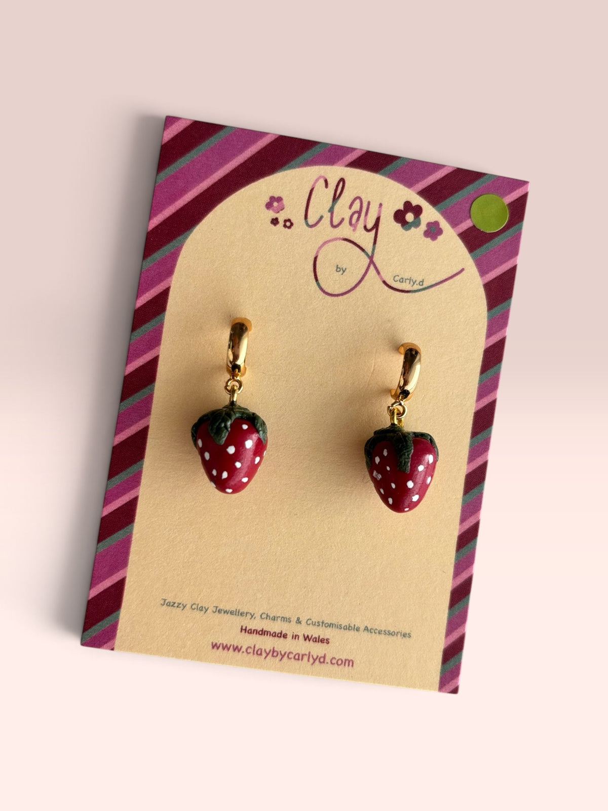 Strawberry Huggie Hoops