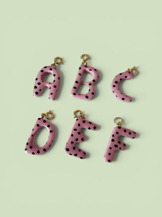Limited Edition Pink Dotty Initial Charms