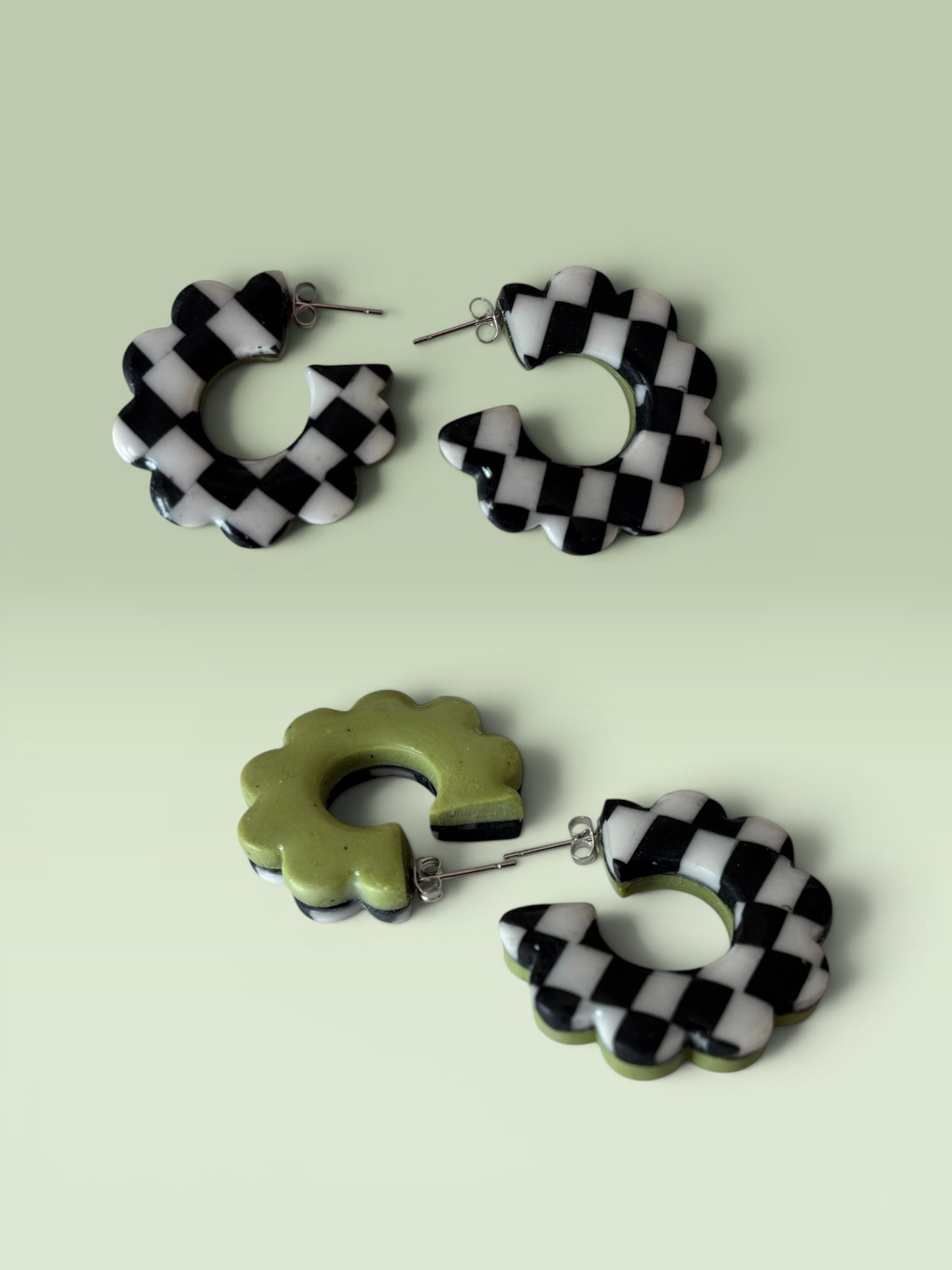 Checker Frilly Hoops