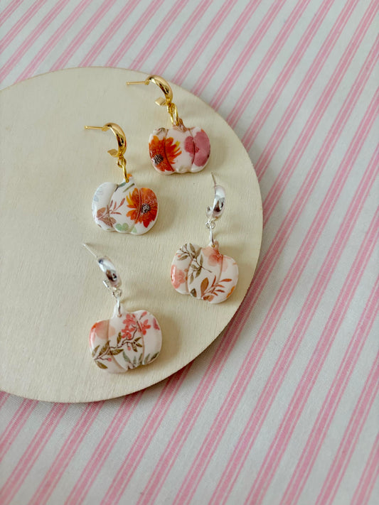 Floral Pumpkin Huggies