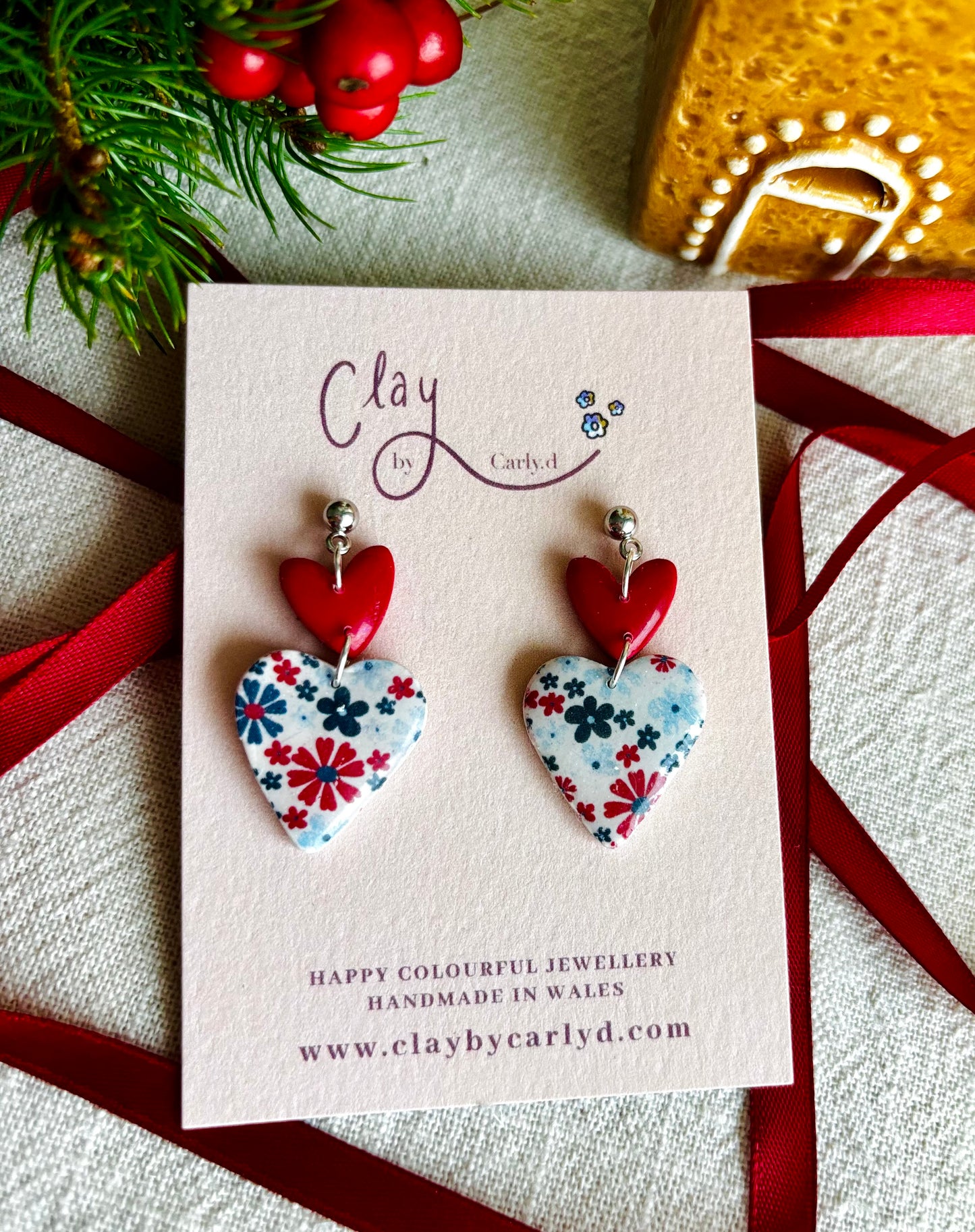 Festive Floral Hearts