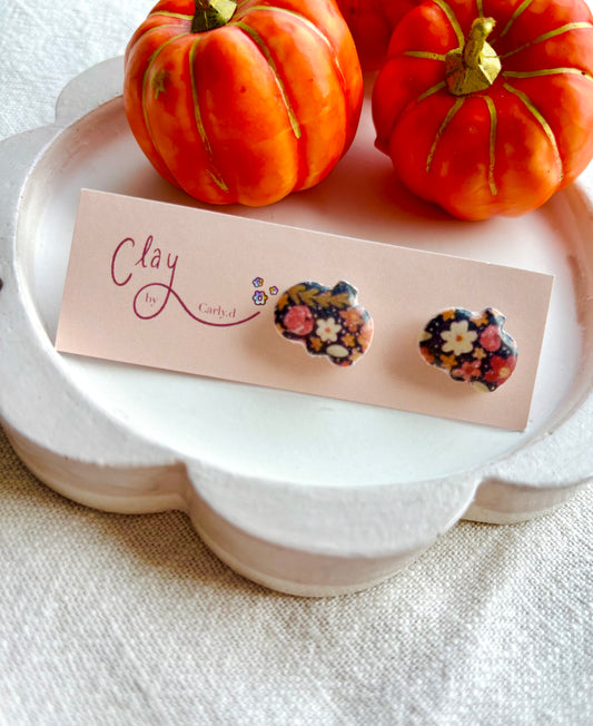 Pumpkin Patch Print Pumpkin Studs