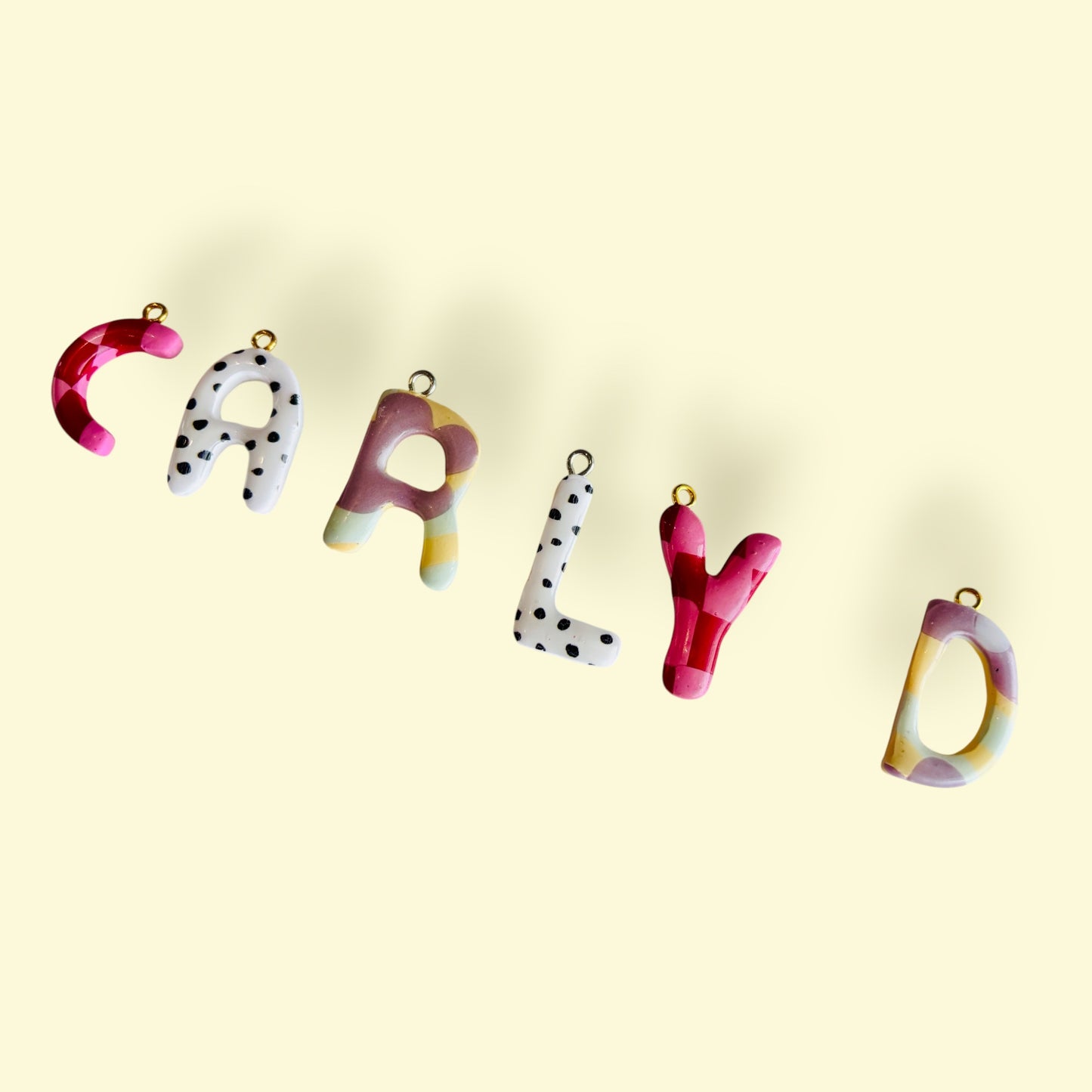 Butter Lilac Letter Charms