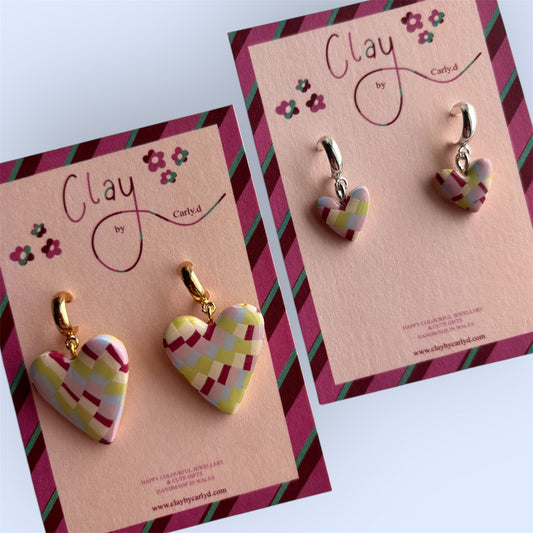 Circus Checkerboard Heart Huggies