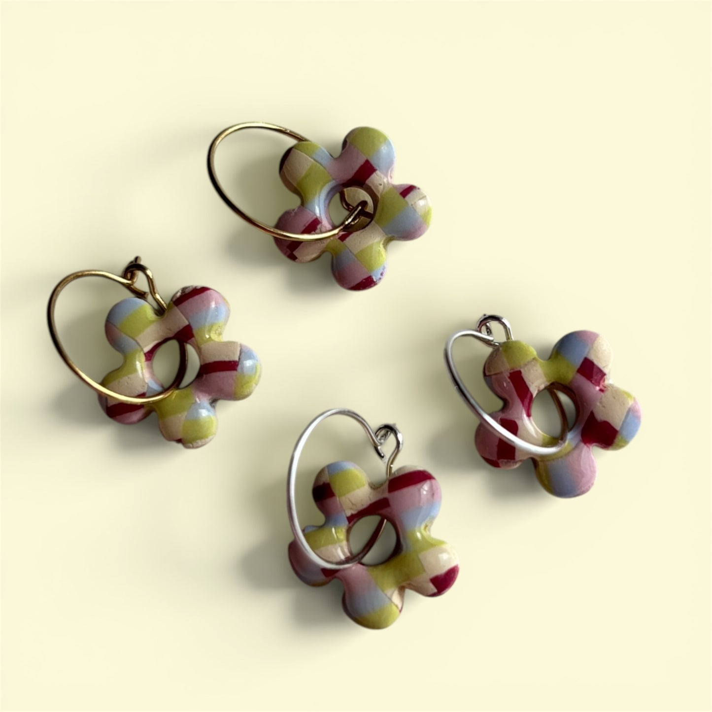 Circus Checkerboard Flower Hoops