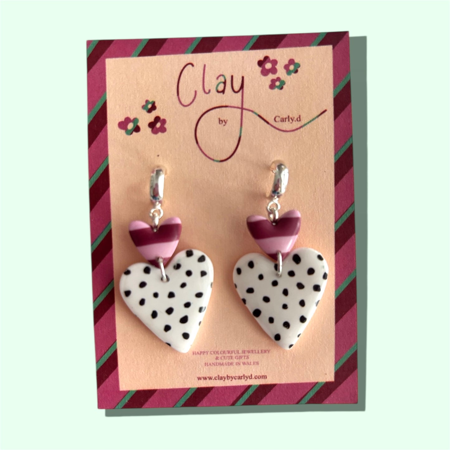 Double Stripe Dotty Hearts