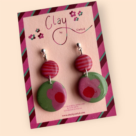 Floral Stripe Double Drops