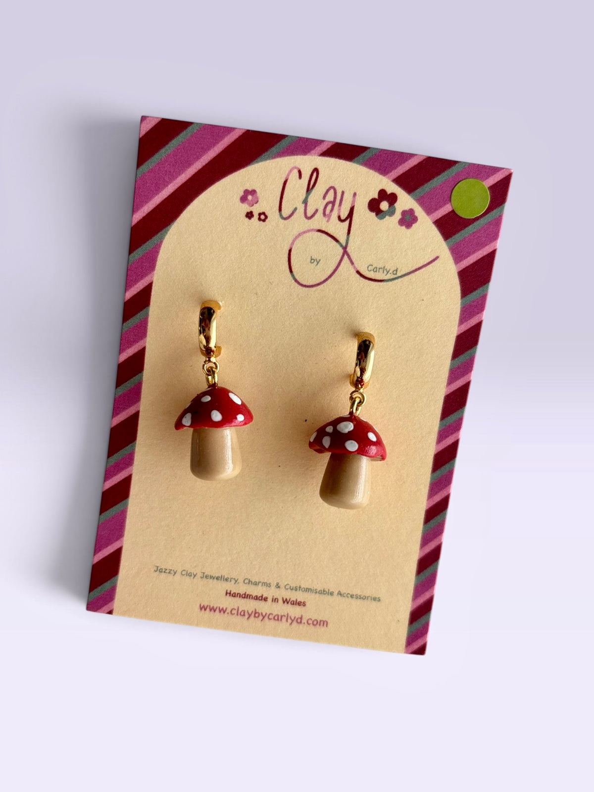 Mushroom Huggie Hoops
