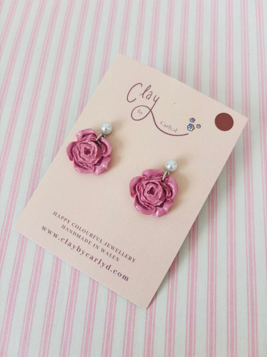 Pearl Rose Studs