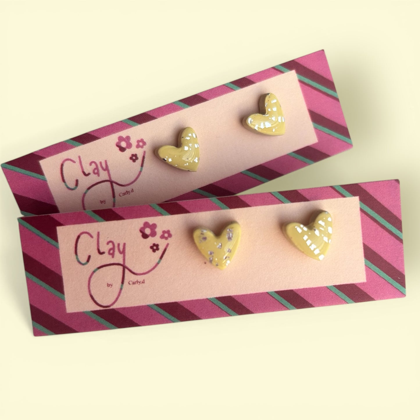 Sparkly Spring Heart Studs