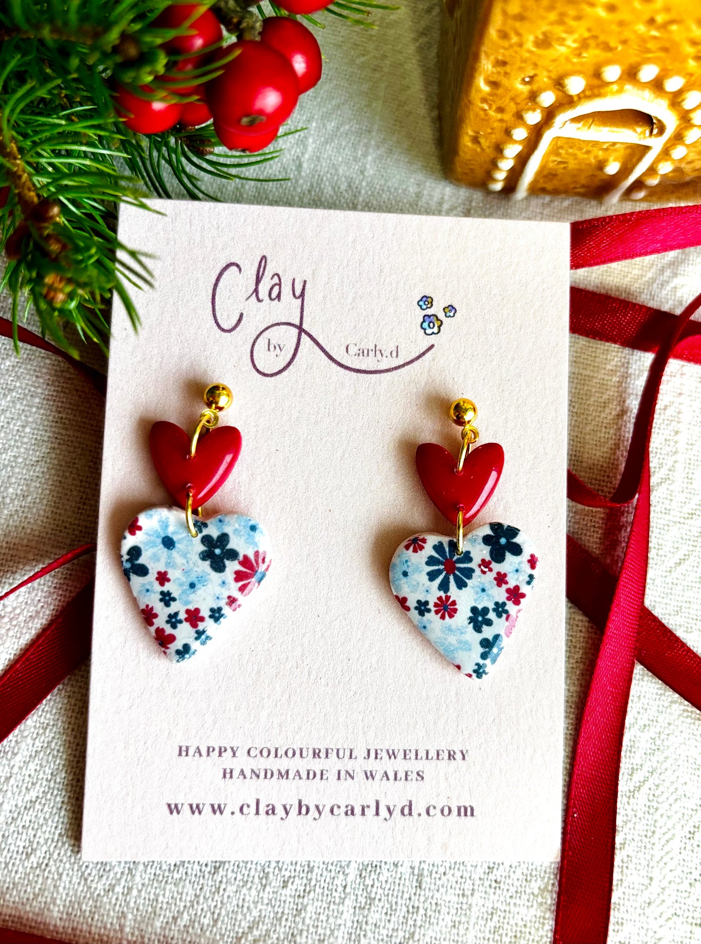 Festive Floral Hearts