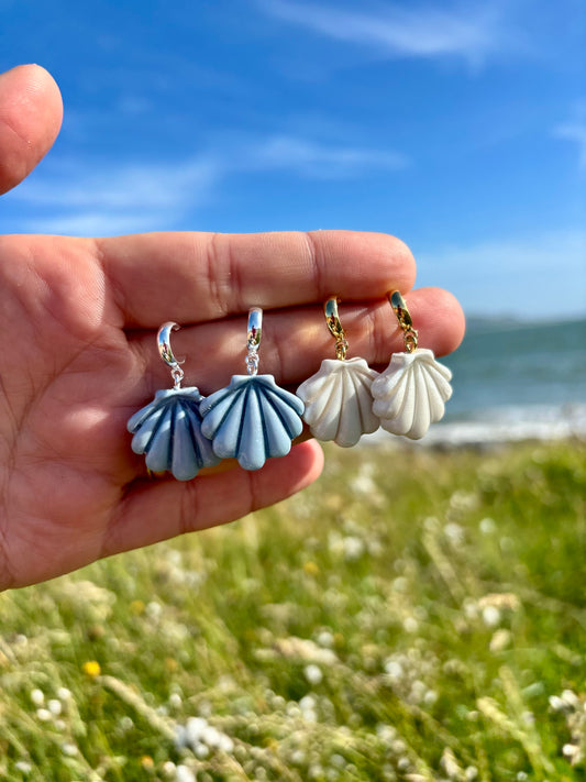 Pearly Shell Huggies
