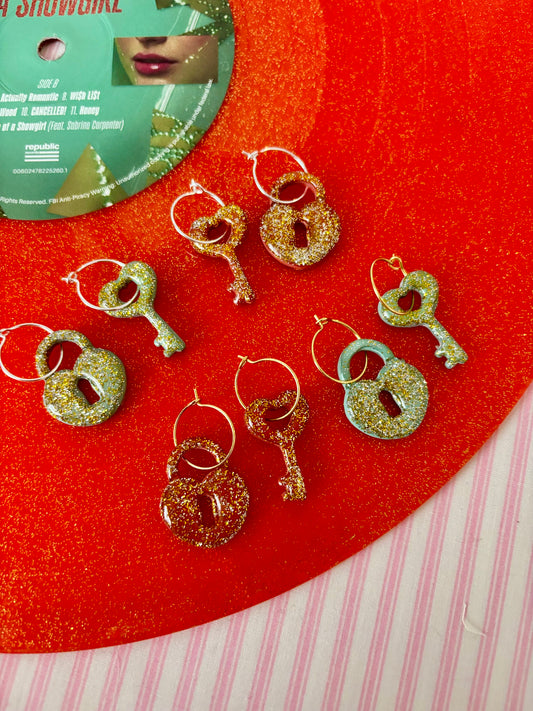 Life of a Showgirl Lock & Key Hoops
