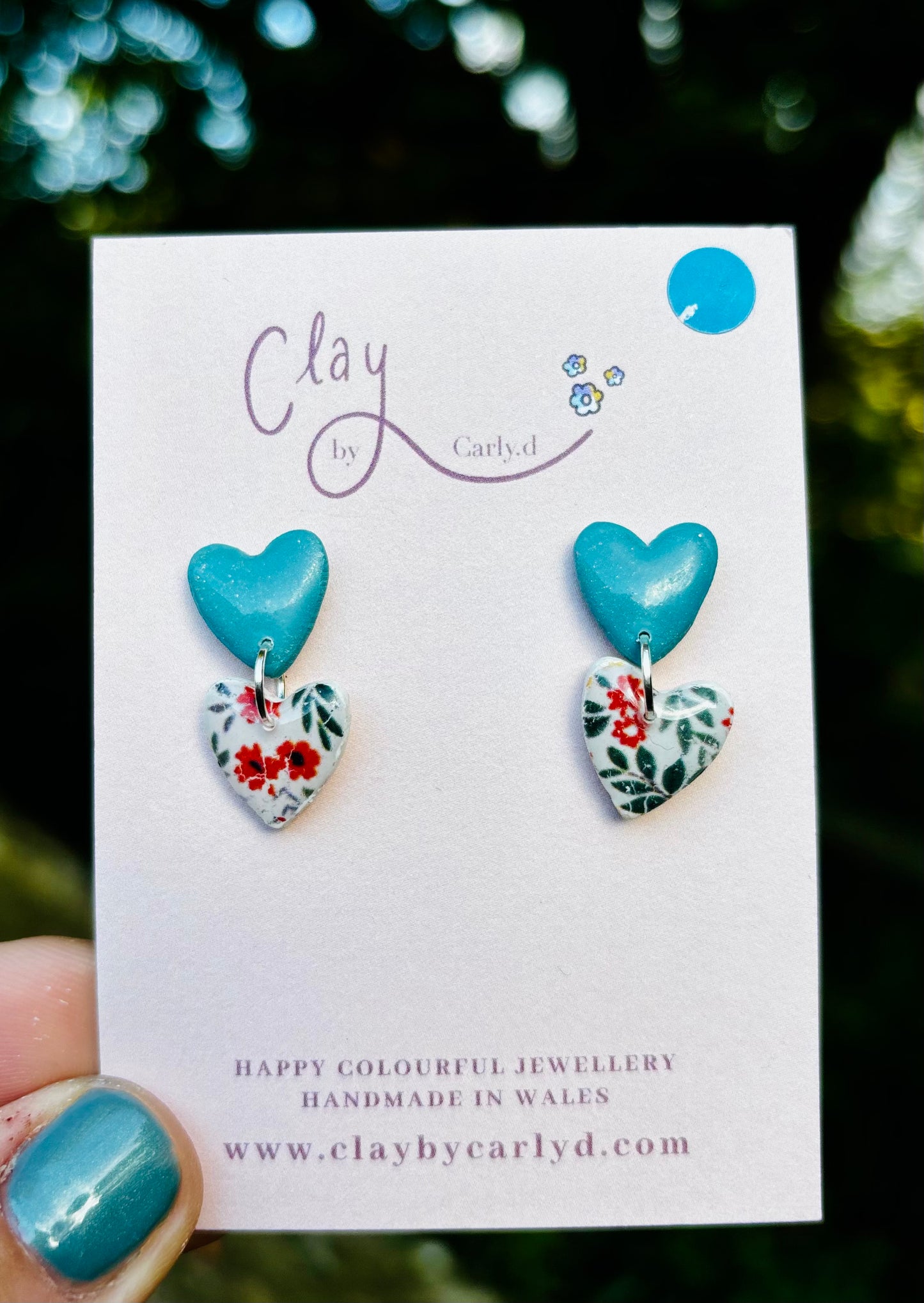 Autumn Floral Double Heart Studs