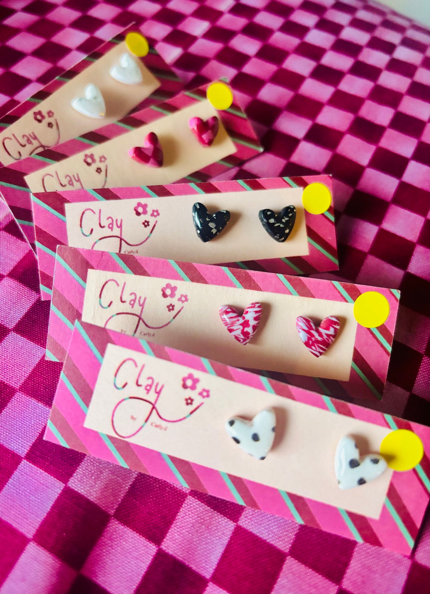 Festive Super Mini Heart Studs