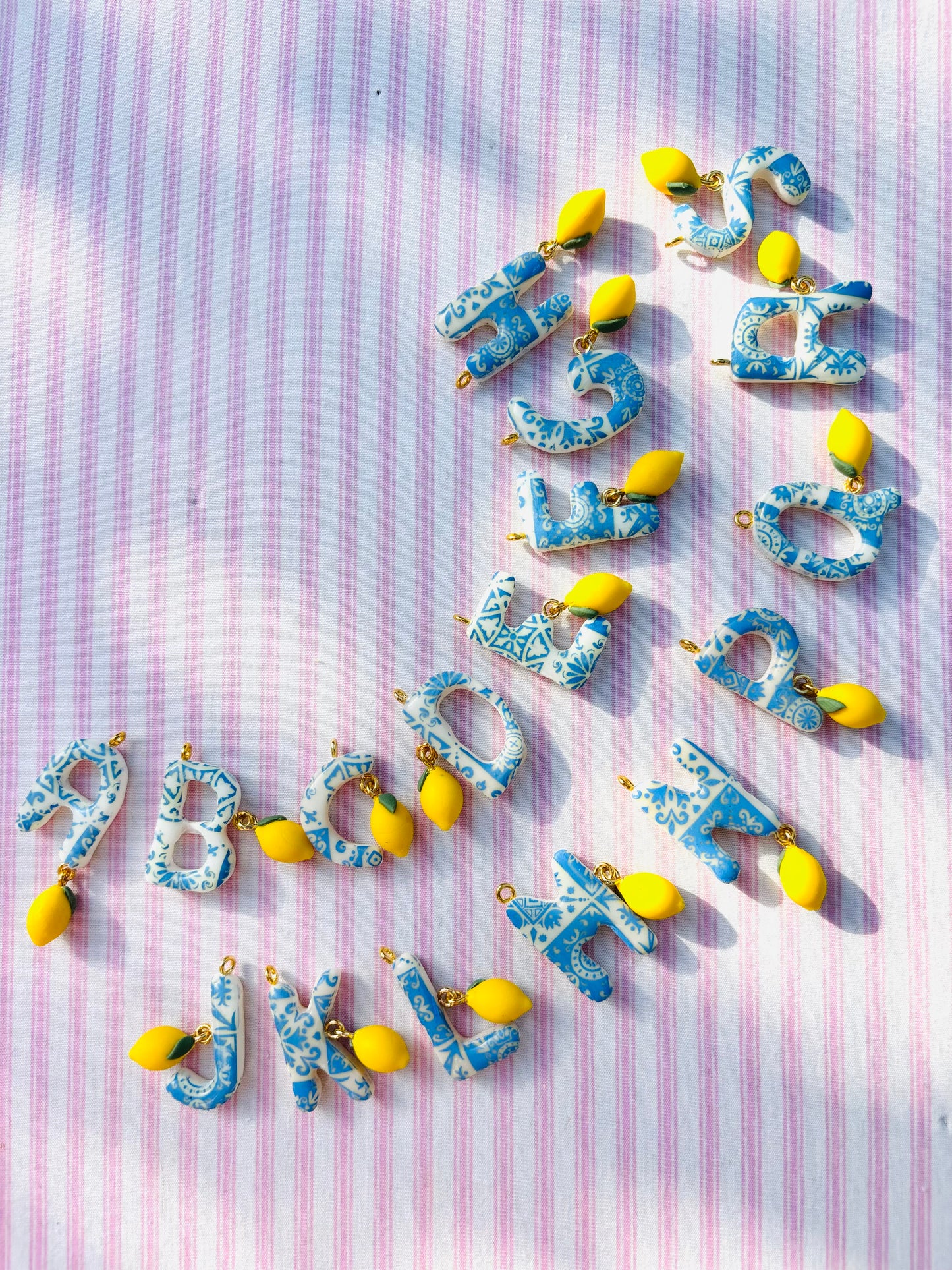 Amalfi Lemon Initial Letter Charms
