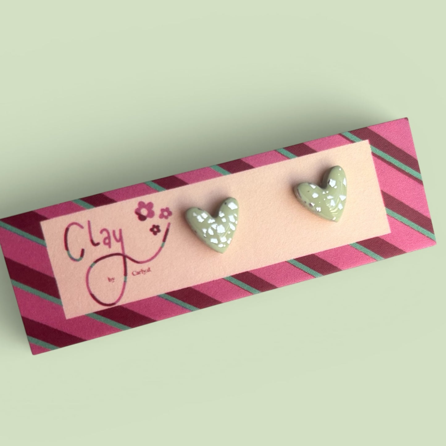 Sparkly Spring Heart Studs