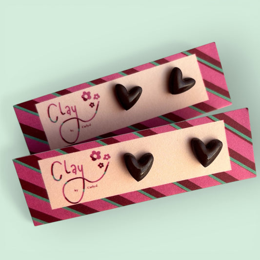 Chocolate Mini Heart Studs