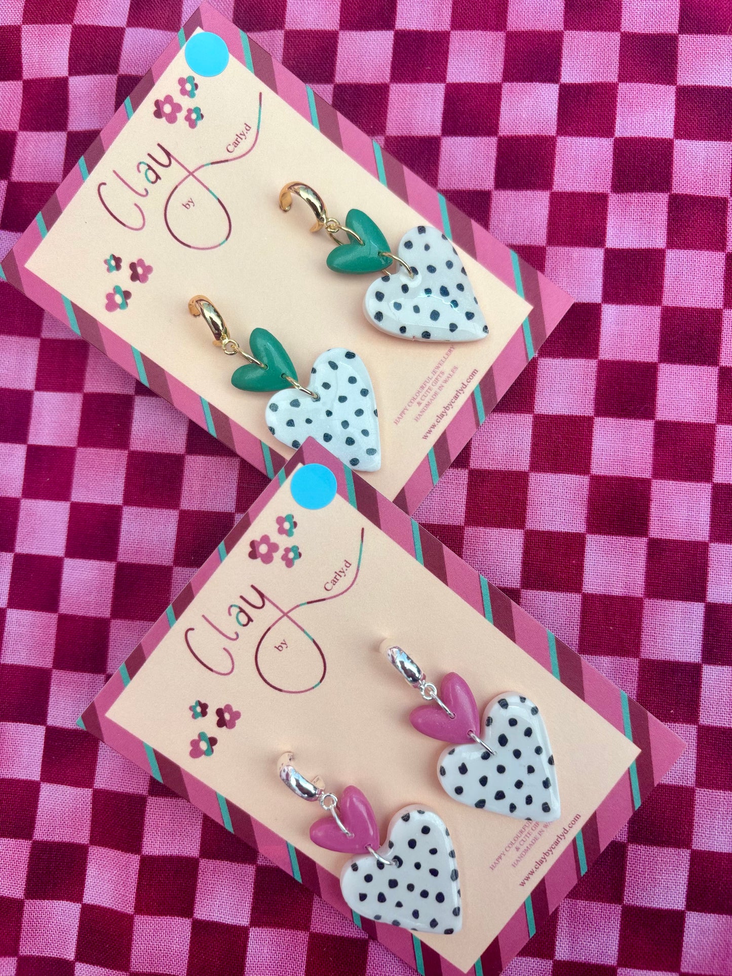 Double Dotty Heart Huggies