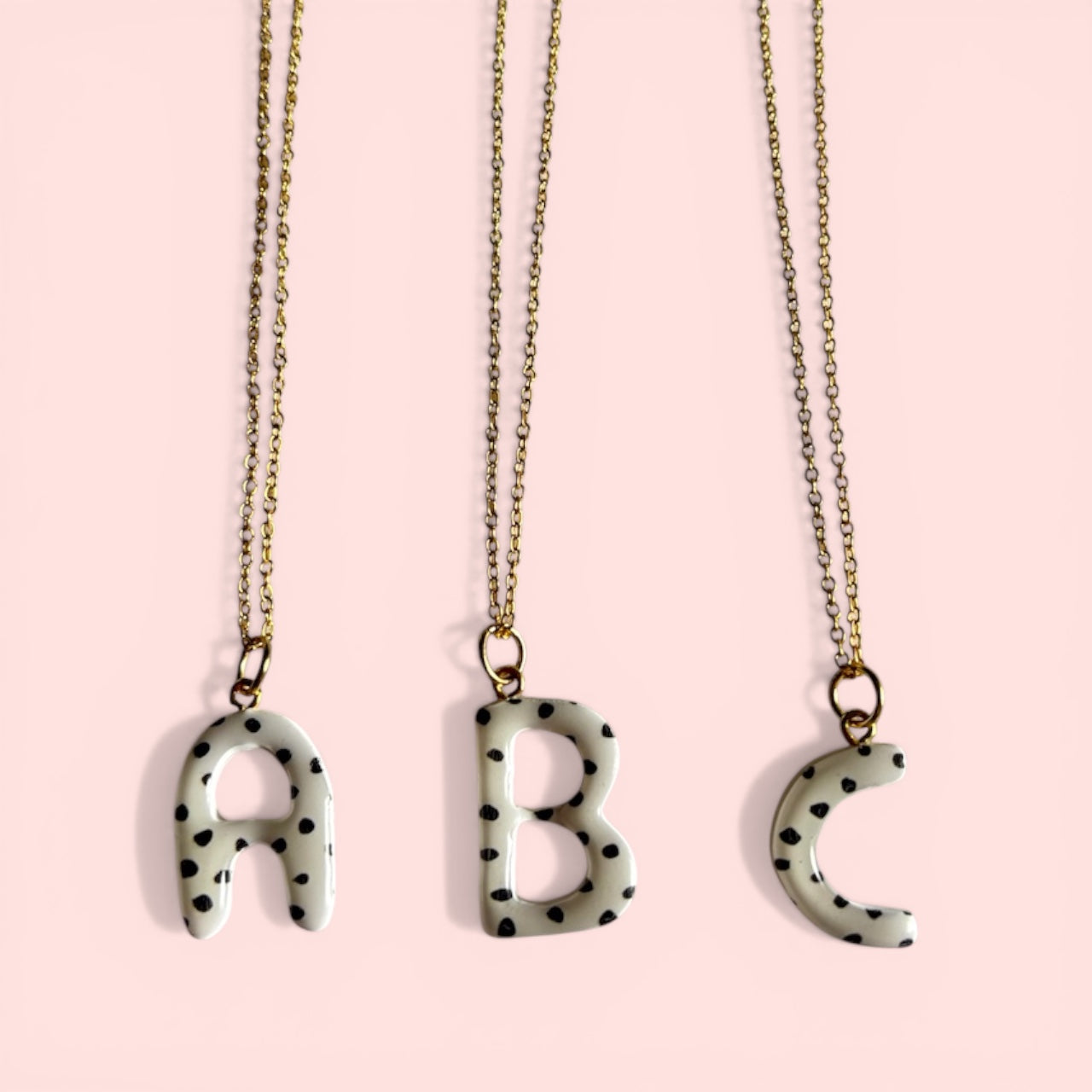 Monochrome Dotty Letter Charms