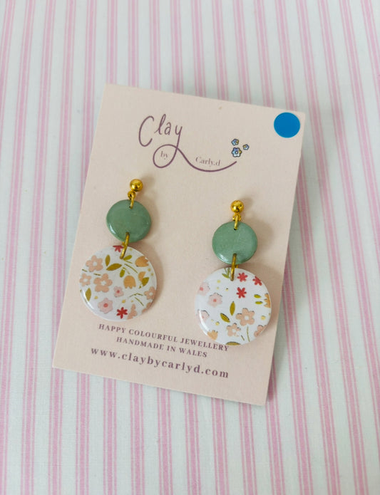 Green Floral Drops