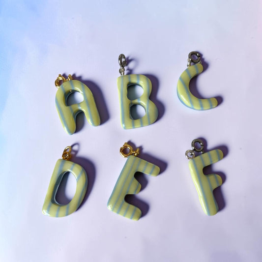 Limited Edition Stripe Initial Letter Charms