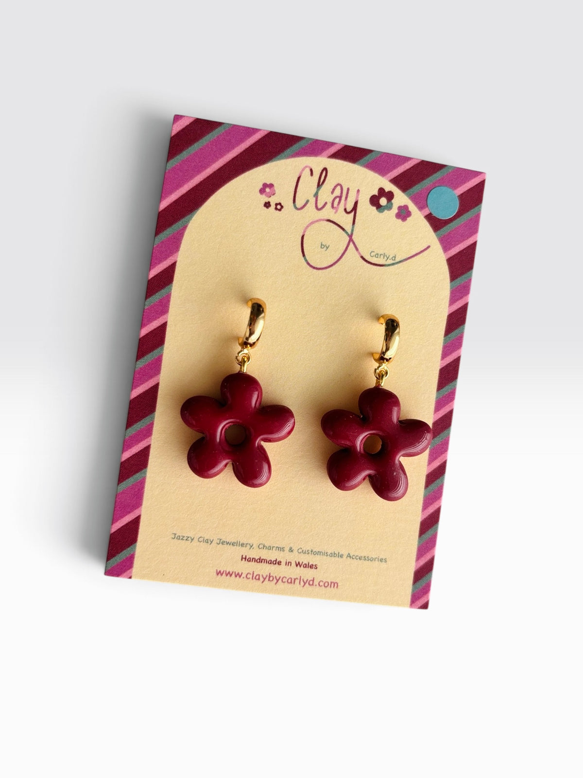 Plum Flower Huggie Hoops