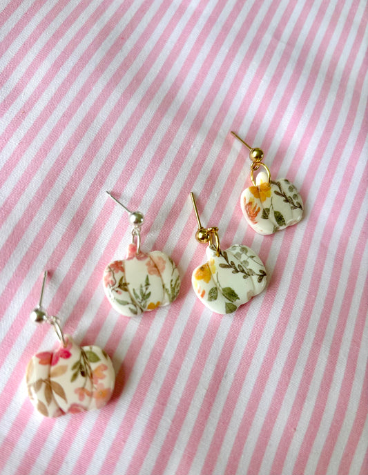 Floral Pumpkin Ball Studs
